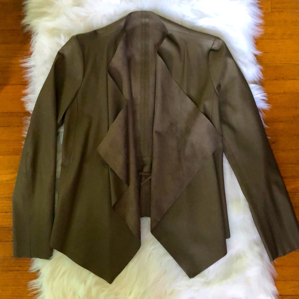 Imitation leather blazer